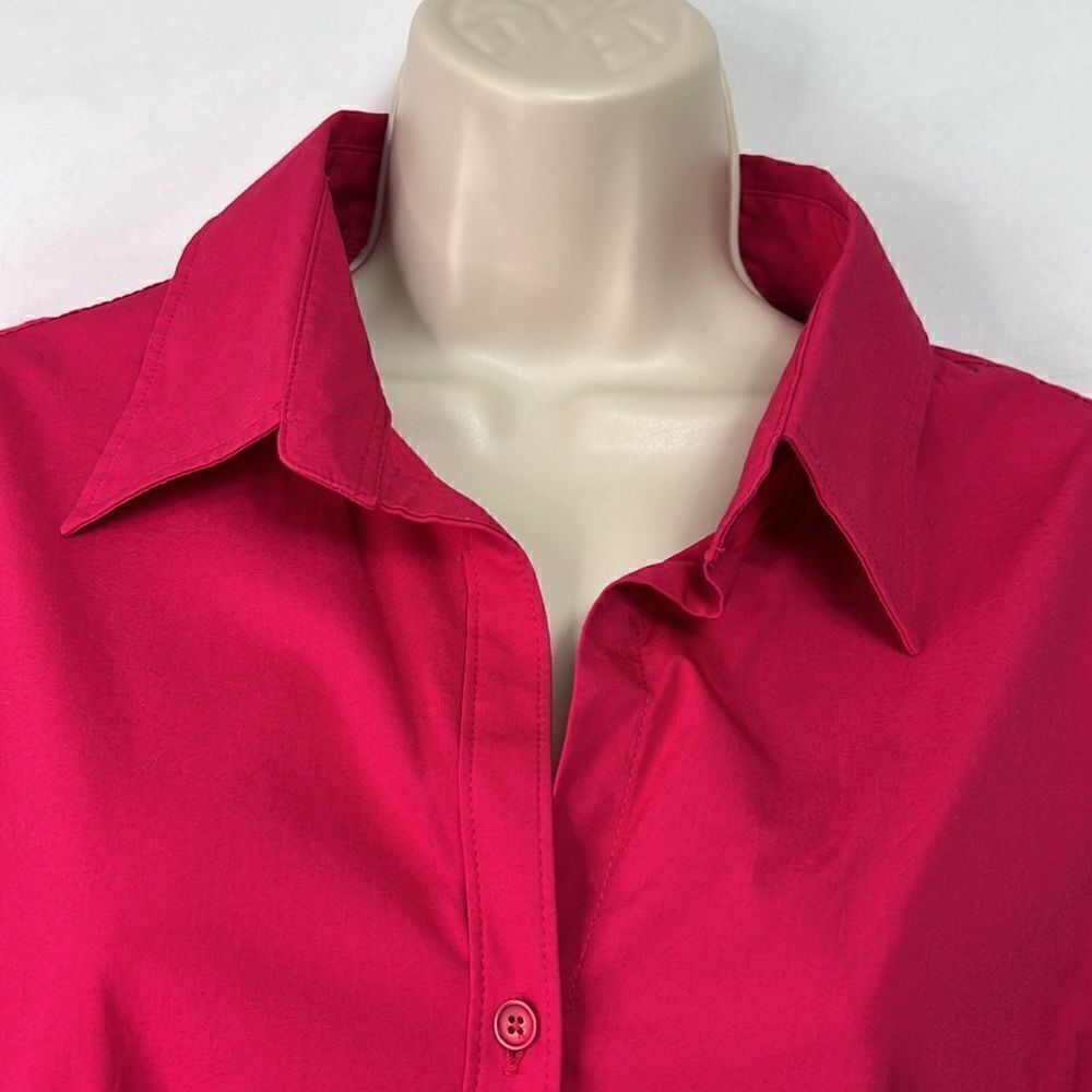 Talbots Fuchsia Pink Button Front Stretch Blouse … - image 2
